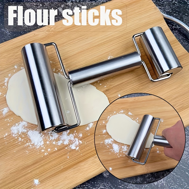 Kitchen Roller Baking - 스테인리스 스틸 양면 밀대, 달라붙지 않는