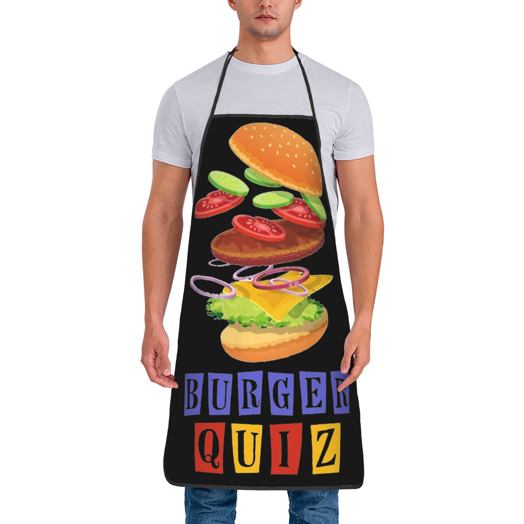 Kitchen Quiz - 버거 퀴즈 앞치마 청소용 귀여운 주방용품