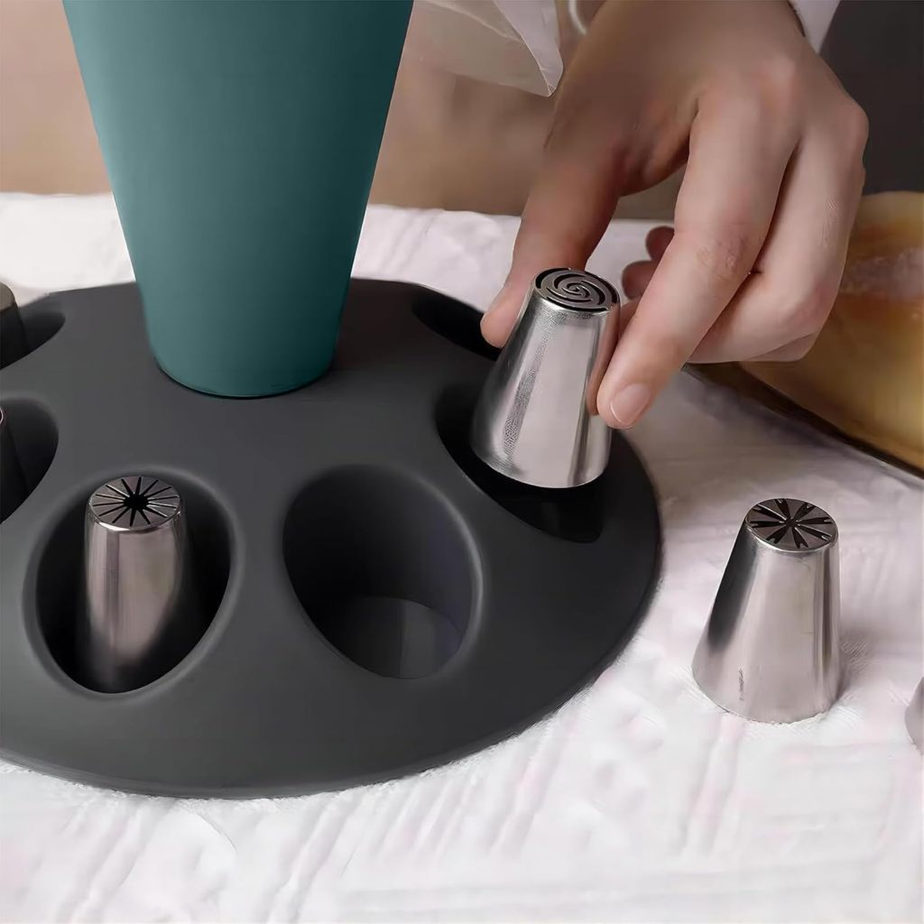 1Pcs 케이크 장식용 파이핑 백(팁 홀더 포함) 홈  - Kitchen Baking Decor 리뷰 및 가격