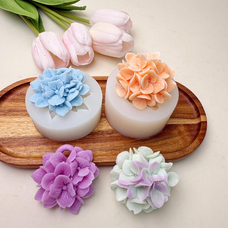 ● 수국 꽃 실리콘 몰드 DIY 아로마테라피 양초 석고 - Kitchen Baking Decor 리뷰 및 가격