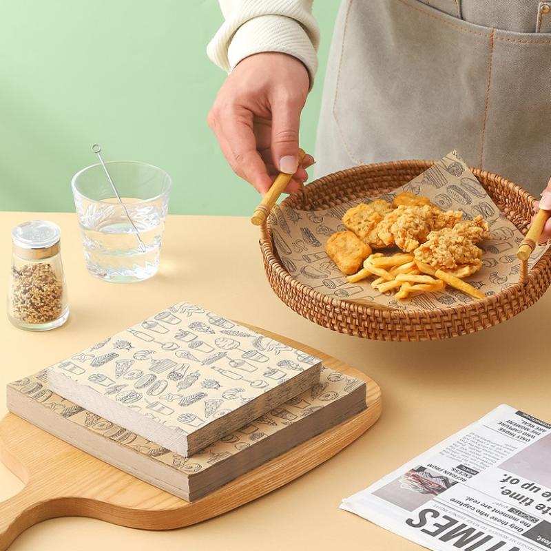 100개입 기름 방지 베이킹 식품 포장지 왁스 페이퍼  - Kitchen Baking Paper 리뷰 및 가격