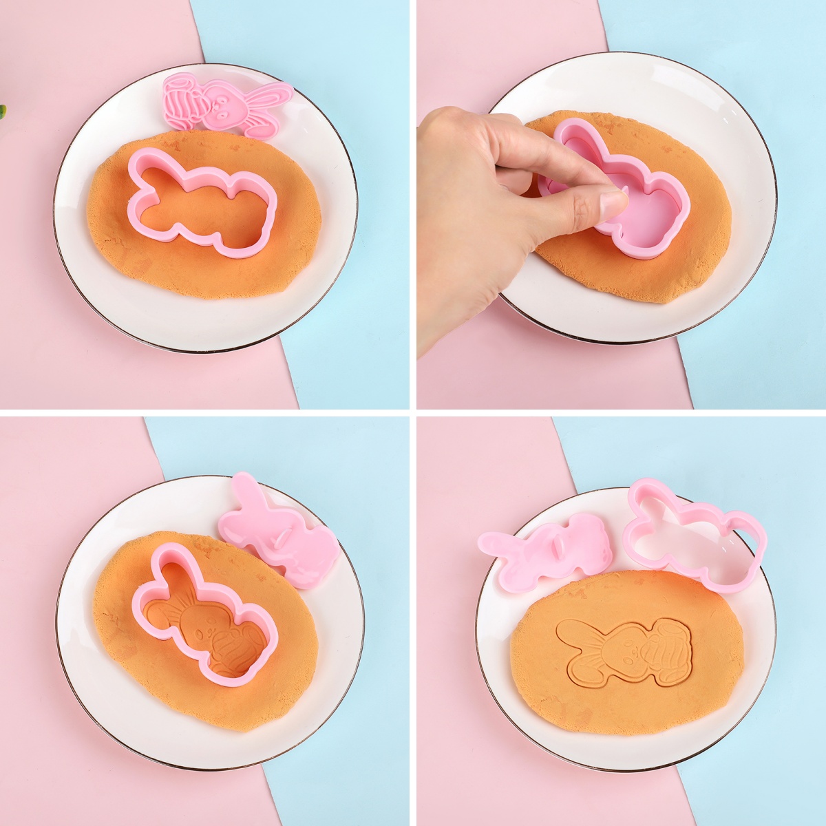 6 개/대 부활절 토끼 쿠키 커터 주방 퐁당 금형 만화 - Kitchen Baking Decor 리뷰 및 가격