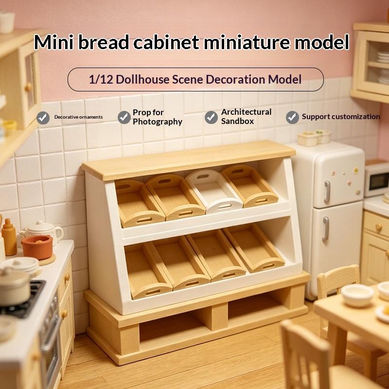 1Pcs 1 12 인형 집 케이크 캐비닛 보관 선반 모 - Kitchen Baking Cabinet 리뷰 및 가격