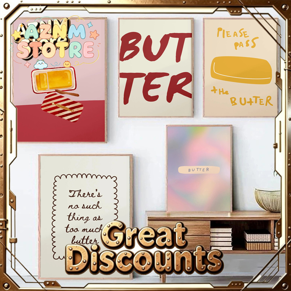 1pc 버터 포스터 미니멀리스트 주방 장식 캔버스 페인 - Kitchen Baking Decor 리뷰 및 가격