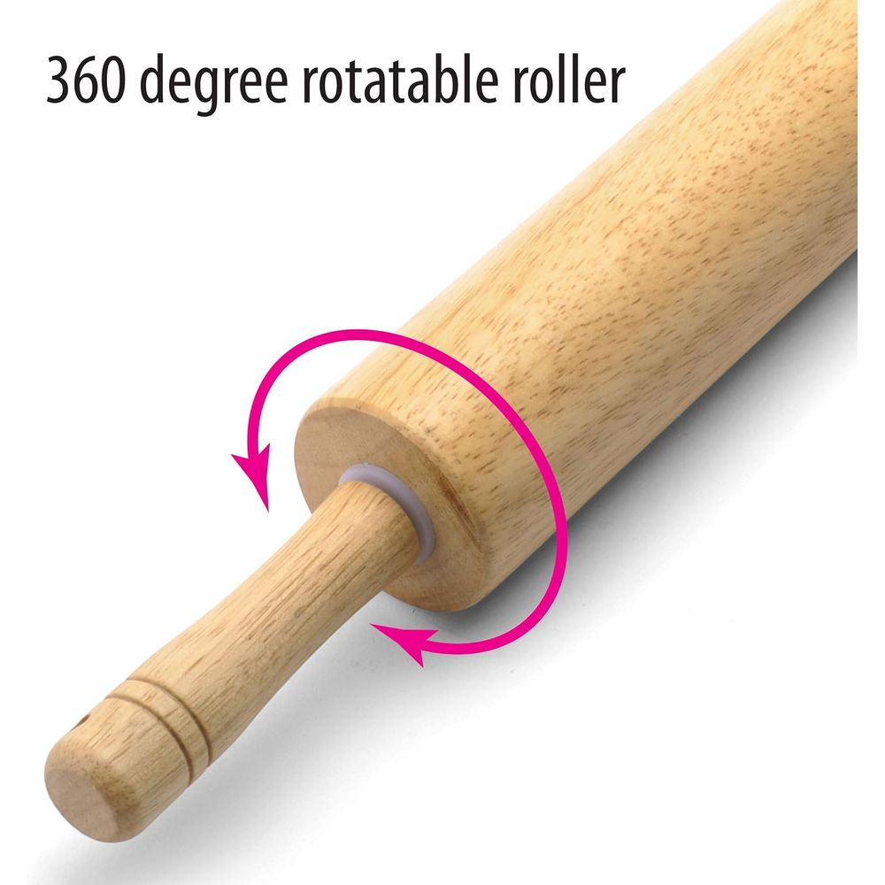 클래식 나무 롤링핀, 18인치 단단한 나무 반죽 롤러( - Kitchen Roller Baking 리뷰 및 가격