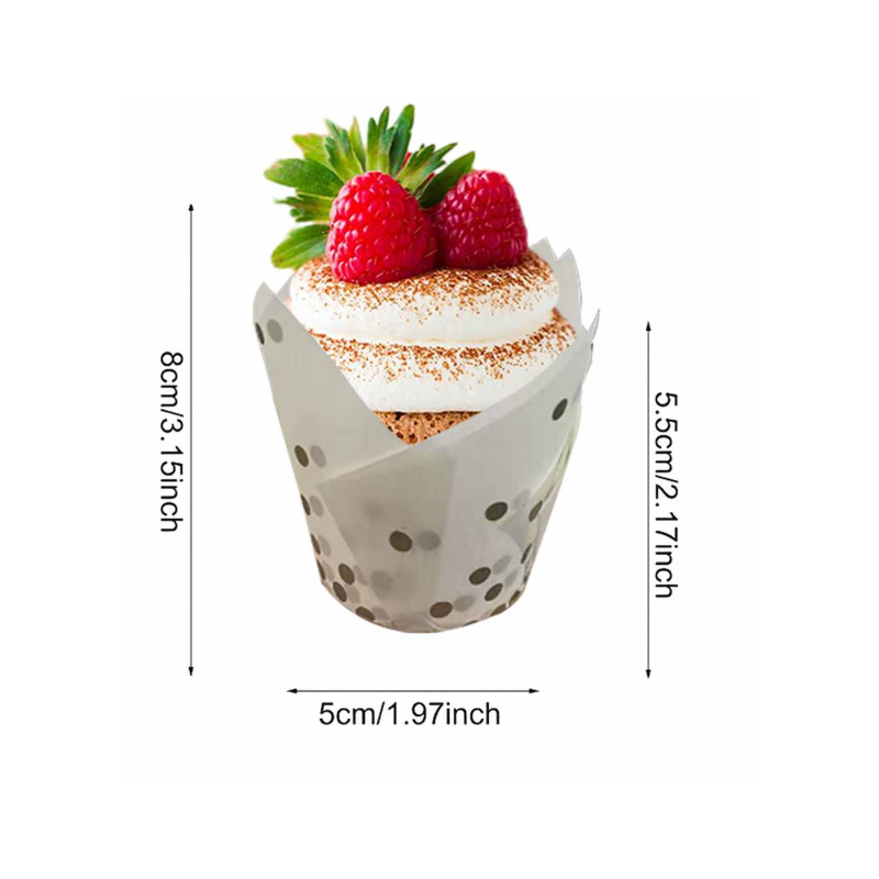 50개/100개 골드 도트 튤립 케이크 컵, 고품질 베 - Kitchen Baking Paper 리뷰 및 가격
